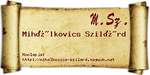 Mihálkovics Szilárd névjegykártya
